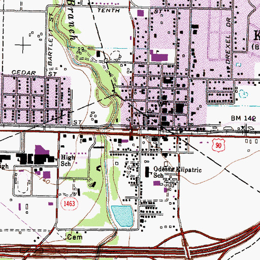 Topographic Map of Katy, TX