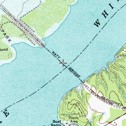 Topographic Map of Katy Bridge, TX