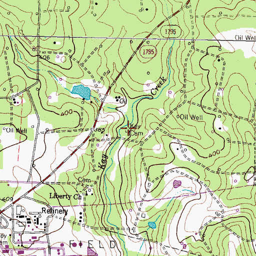 Topographic Map of Kay Cemetery, TX