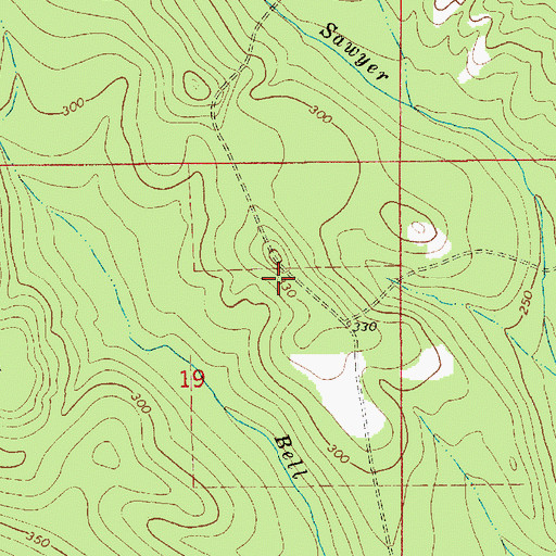 Topographic Map of Antioch School (historical), AL