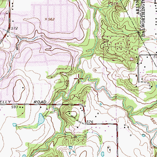 Topographic Map of Kee Branch, TX
