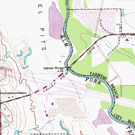 Topographic Map of Keenan Bridge, TX