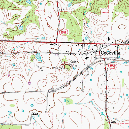 Topographic Map of Keith Cemetery, TX