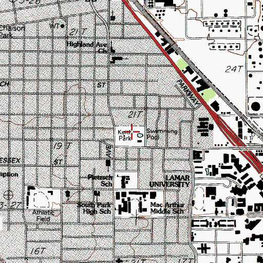 Topographic Map of Keith Park, TX