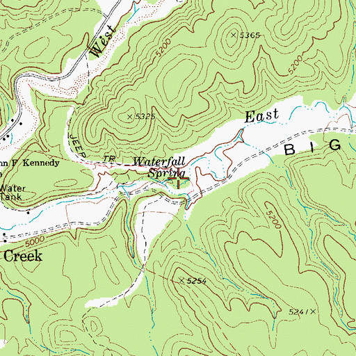 Topographic Map of Waterfall Spring, AZ