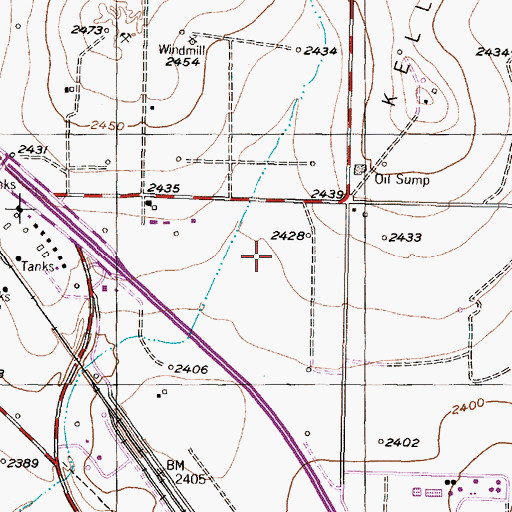 Topographic Map of Kelly Snyder Oil Field, TX