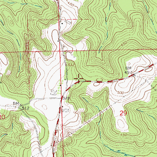Topographic Map of Beulah Church (historical), AL