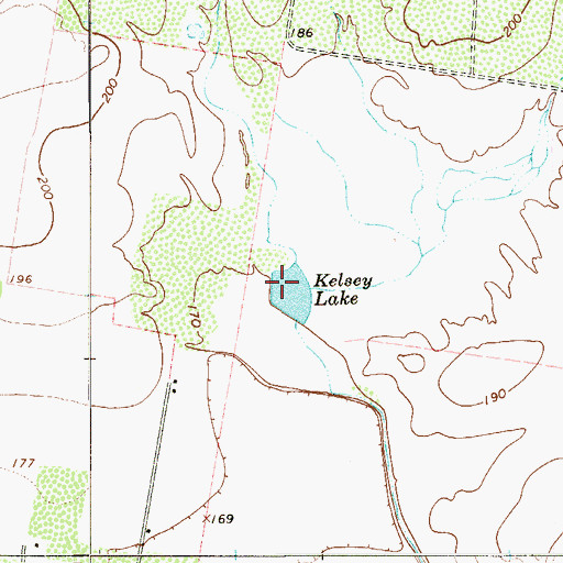 Topographic Map of Kelsey Lake, TX