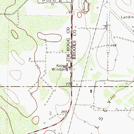Topographic Map of Kelsey Windmill, TX