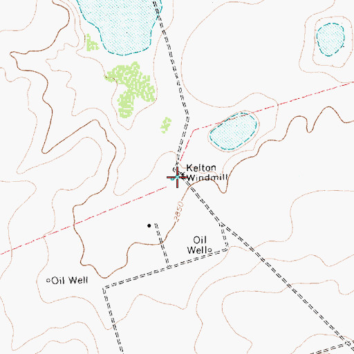 Topographic Map of Kelton Windmill, TX