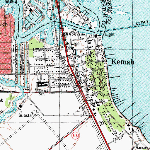 Topographic Map of Kemah, TX