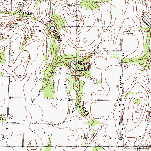Topographic Map of Kemp Lake, TX