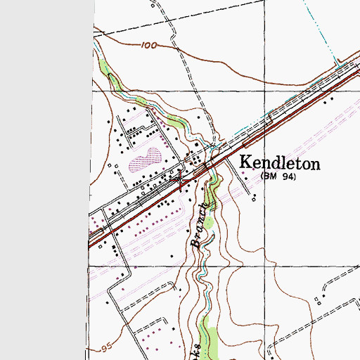 Topographic Map of Kendleton, TX