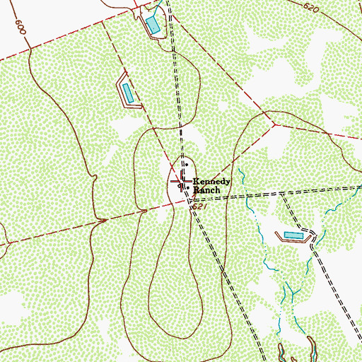 Topographic Map of Kennedy Ranch, TX