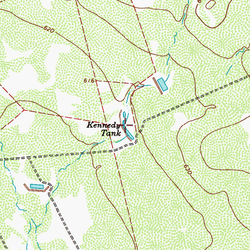 Topographic Map of Kennedy Tank, TX