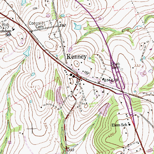 Topographic Map of Kenney, TX