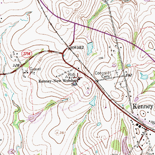 Topographic Map of Kenney-New-Wehdem School, TX