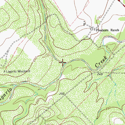Topographic Map of Kentuck Creek, TX