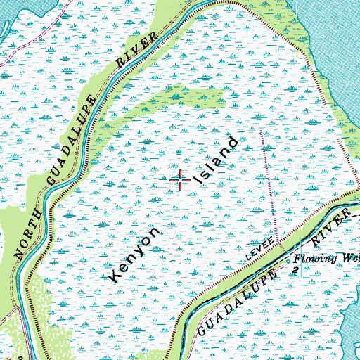 Topographic Map of Kenyon Island, TX