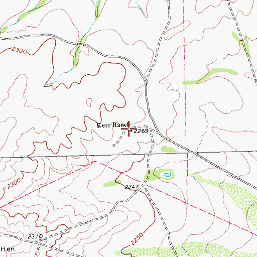 Topographic Map of Kerr Ranch, TX