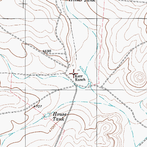 Topographic Map of Kerr Ranch, TX