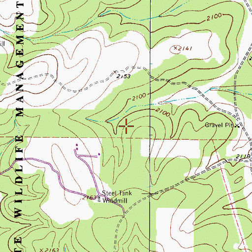 Topographic Map of Kerr Wildlife Management Area, TX