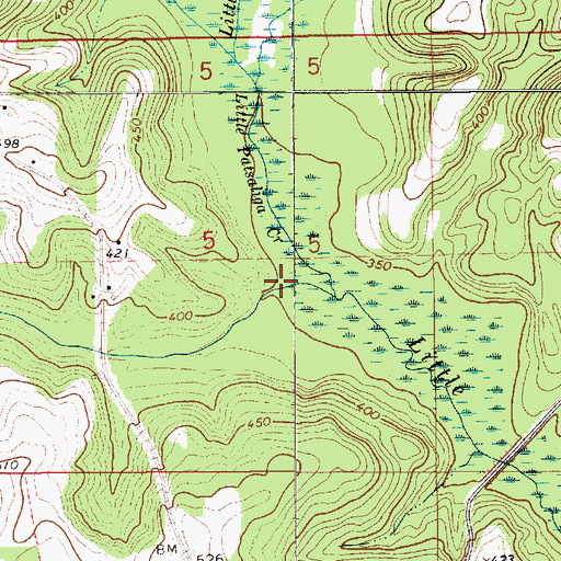 Topographic Map of Camp Creek, AL