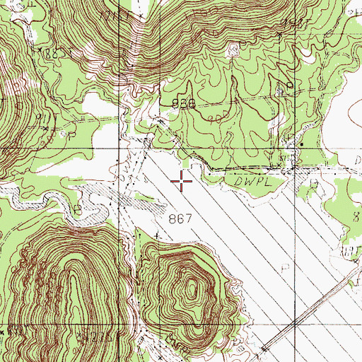 Topographic Map of Kettle Hollow, TX