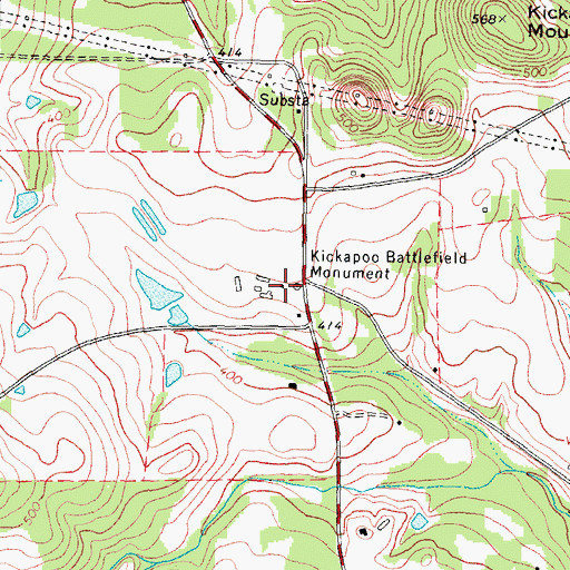 Topographic Map of Kickapoo Battlefield Monument, TX