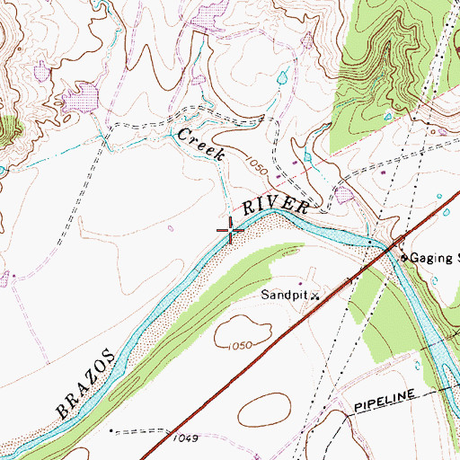 Topographic Map of Kickapoo Creek, TX