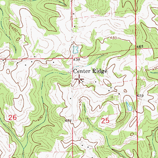 Topographic Map of Center Ridge School (historical), AL