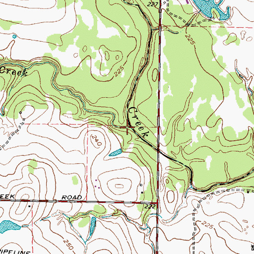 Topographic Map of Kickapoo Creek, TX