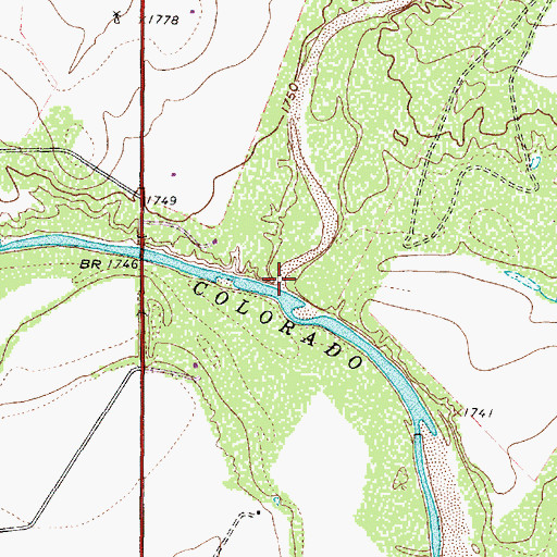 Topographic Map of Kickapoo Creek, TX