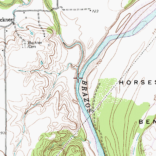 Topographic Map of Kickapoo Creek, TX