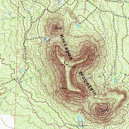 Topographic Map of Kickapoo Mountain, TX