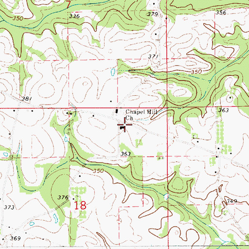 Topographic Map of Chapel Hill School (historical), AL