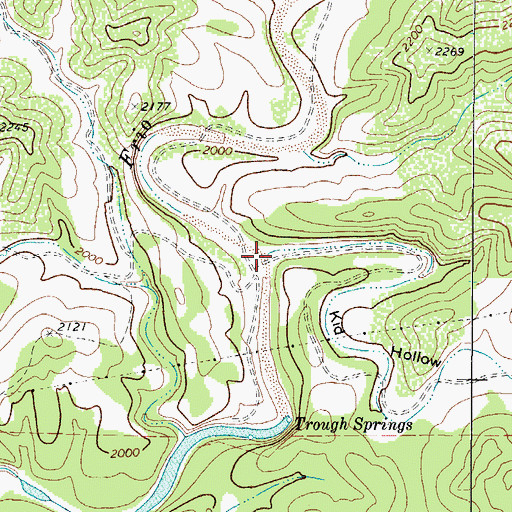Topographic Map of Kid Hollow, TX