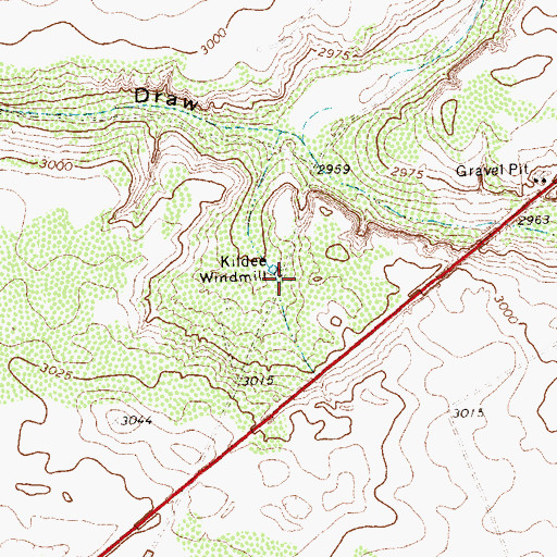 Topographic Map of Kildee Windmill, TX
