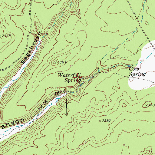 Topographic Map of Waterfall Spring, AZ