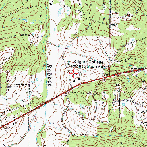 Topographic Map of Kilgore College Demonstration Farm, TX