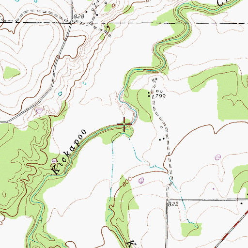 Topographic Map of Killing Branch, TX
