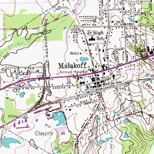 Topographic Map of Kilman Hospital, TX