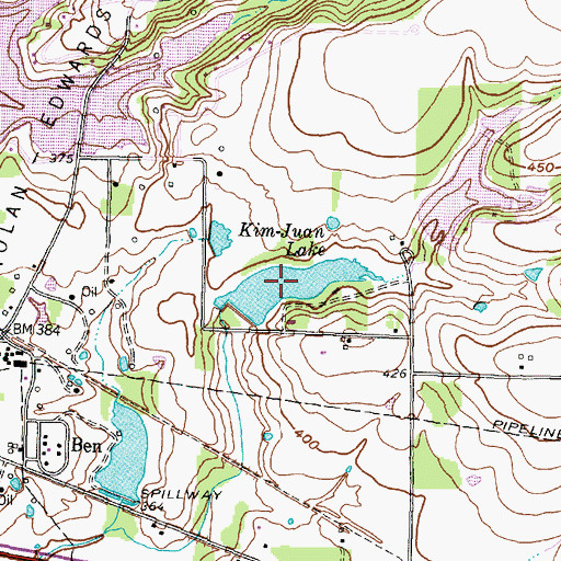 Topographic Map of Kim-Juan Lake, TX