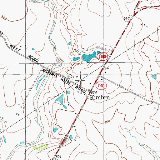 Topographic Map of Kimbro School, TX