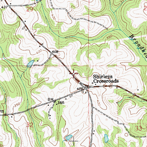 Topographic Map of Crossroads Church (historical), AL