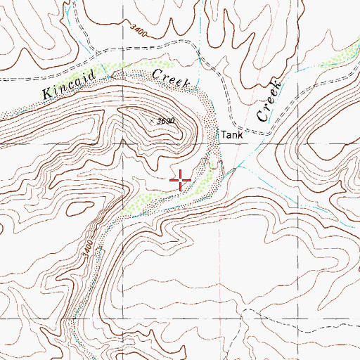 Topographic Map of Kincaid Creek, TX