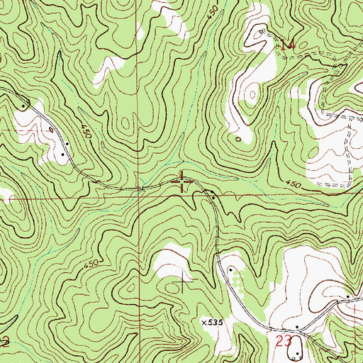 Topographic Map of Daniels Mill (historical), AL