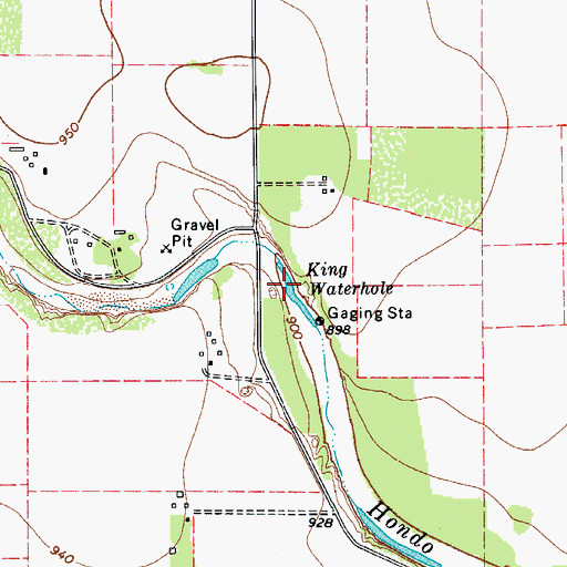 Topographic Map of King Waterhole, TX