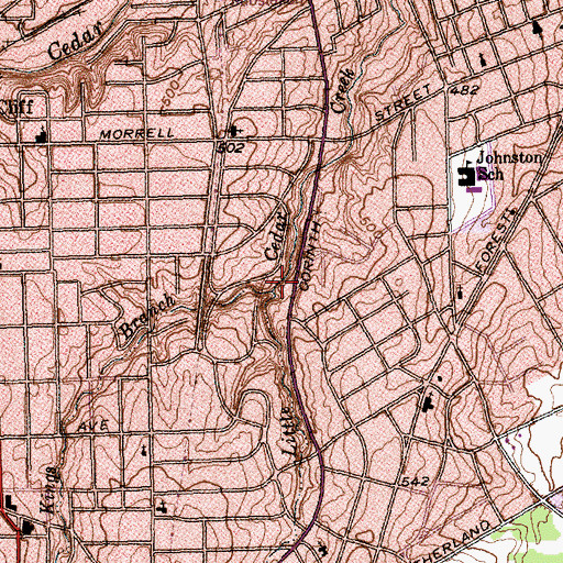 Topographic Map of Kings Branch, TX