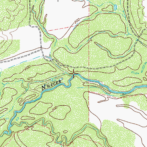 Topographic Map of Kings Branch, TX